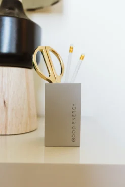 Cement Good Energy Pen Holder