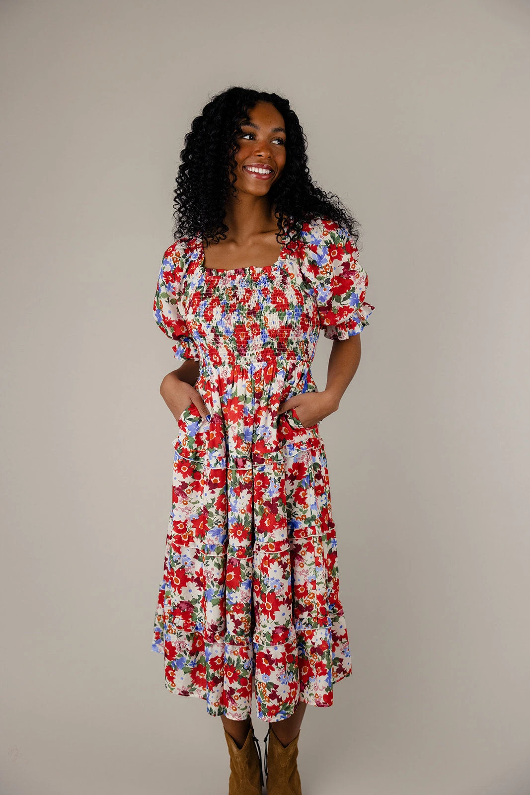 Kaleidoscope Heart Square Neck Midi - Image 3