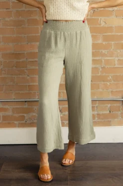 Be Cool My Love Smocked Waist Gauze Pants