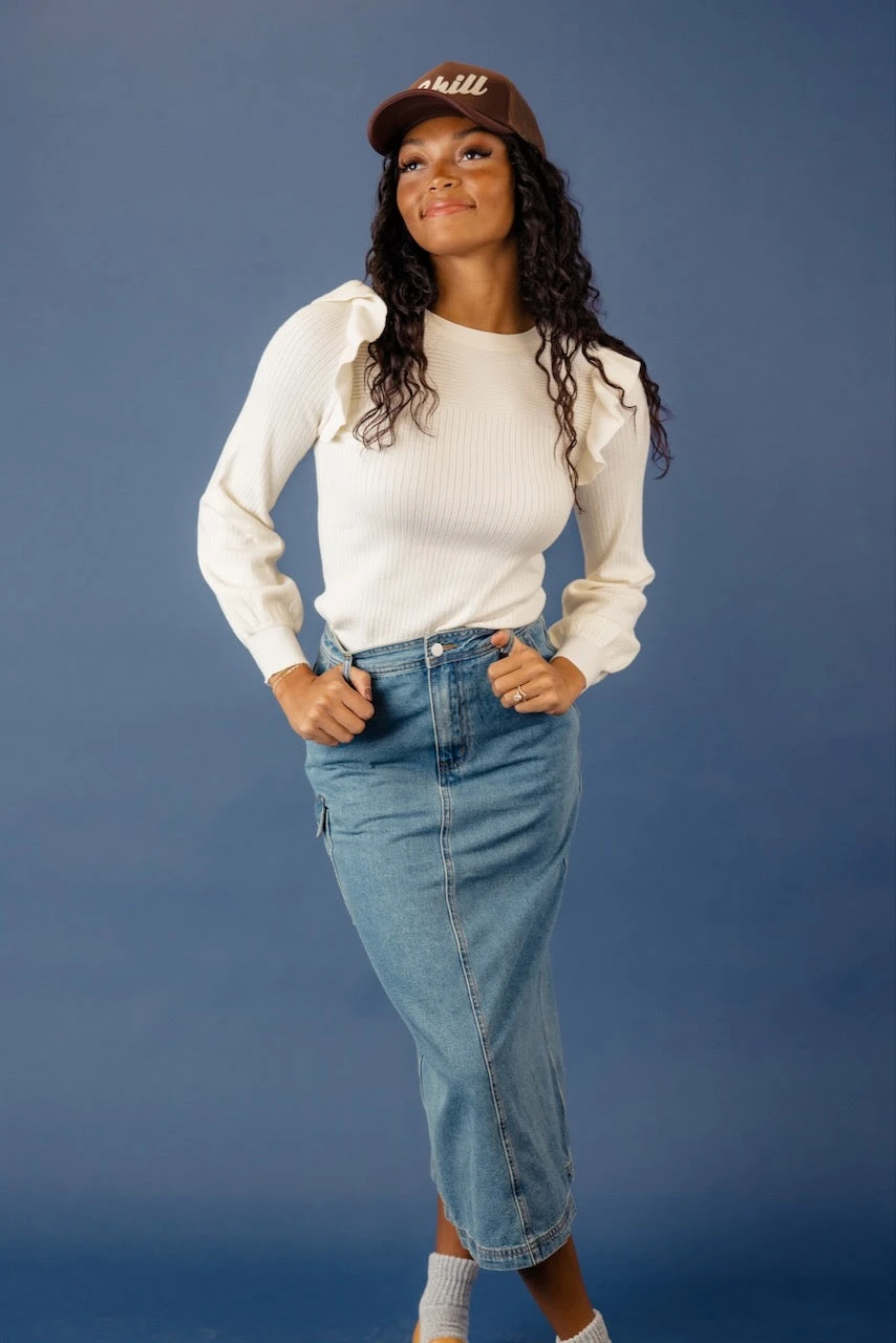 Meant To Be Ruffle Sweater - Image 12