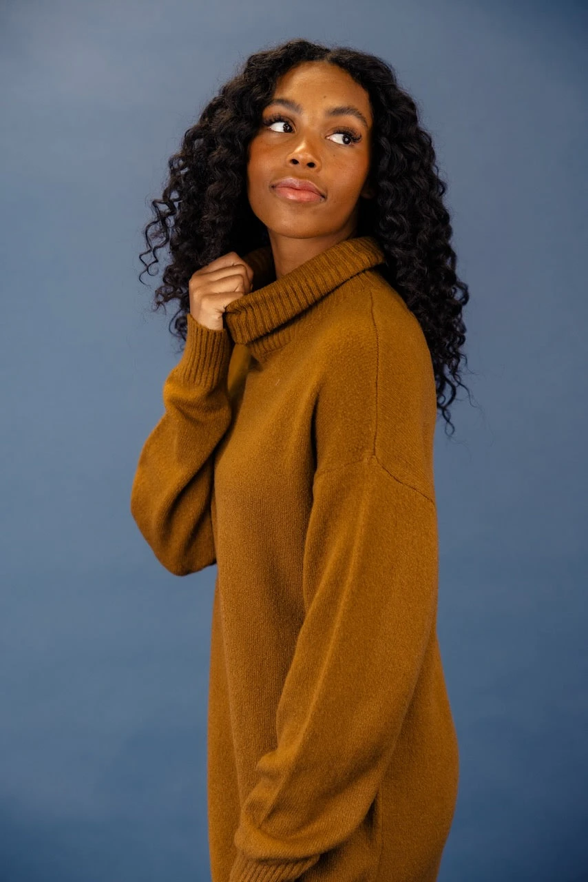 Just A Girl Turtleneck Sweater Dress - Image 6