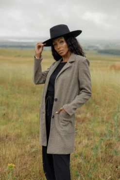 Be Cool Midnight Train Houndstooth Coat