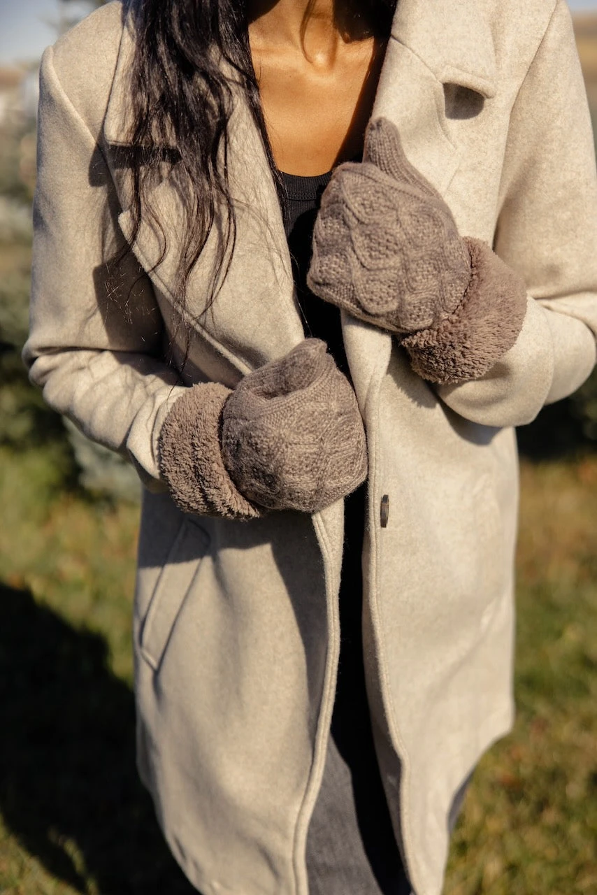 Fingers Crossed Cable Knit Mittens - Image 2