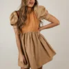 At The Wake Puff Sleeve Flare Dress