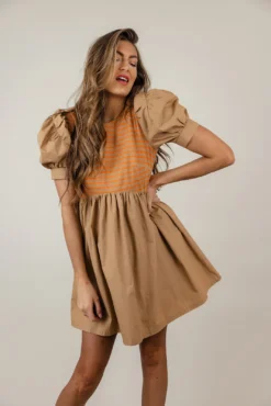 At The Wake Puff Sleeve Flare Dress