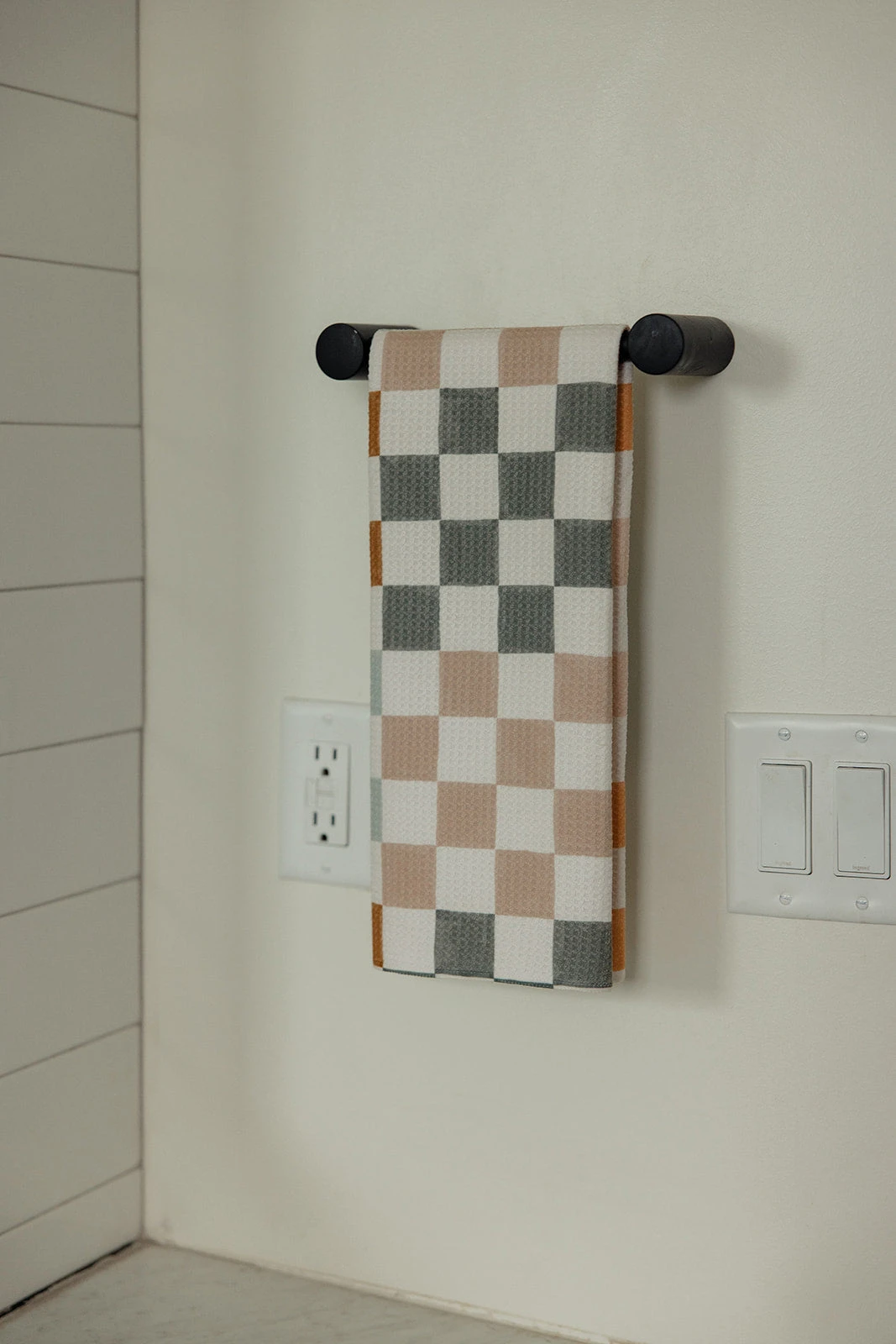 Geometry Autumn Checkers Hand Towel