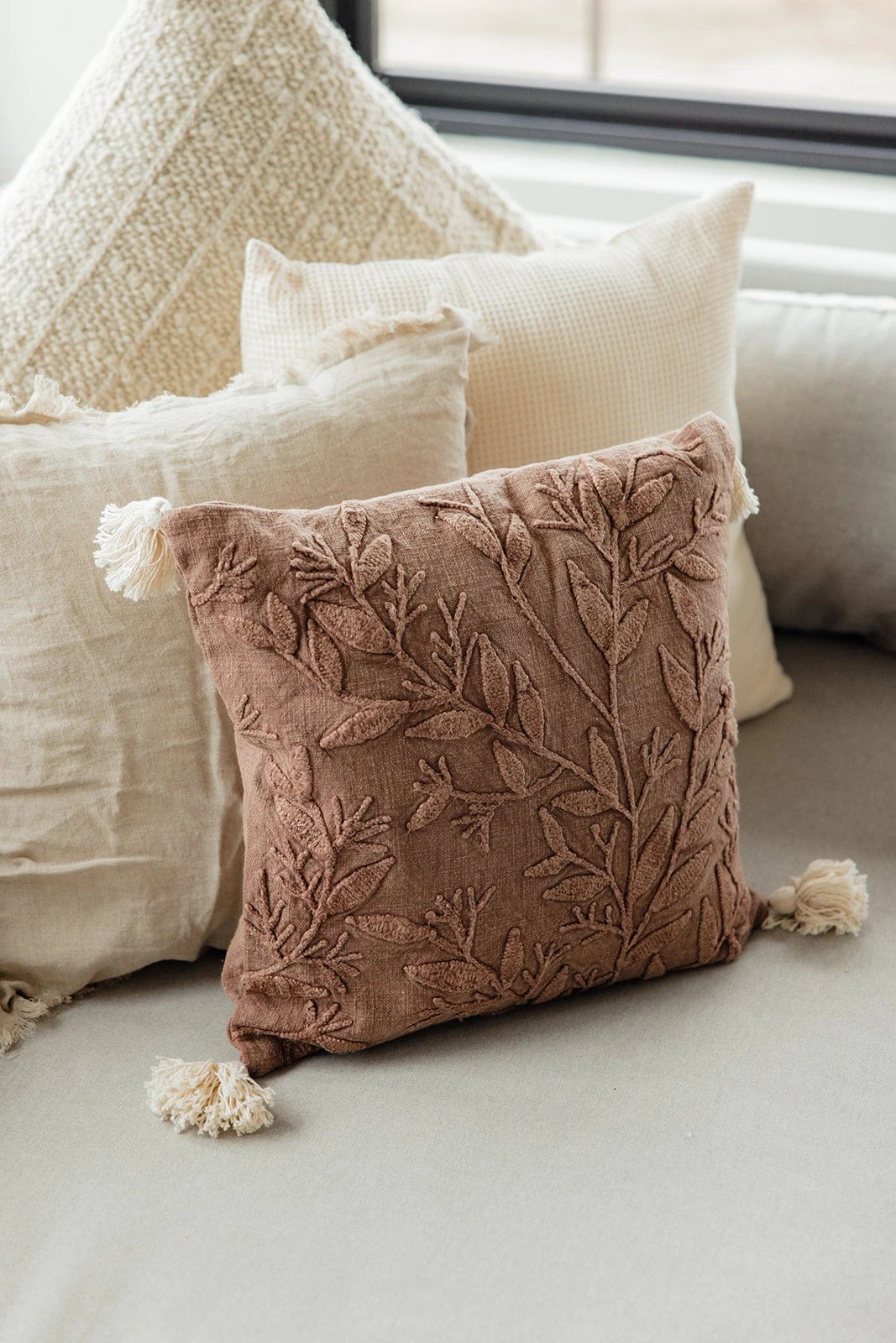 Starling Embroidered Pillow - Image 3
