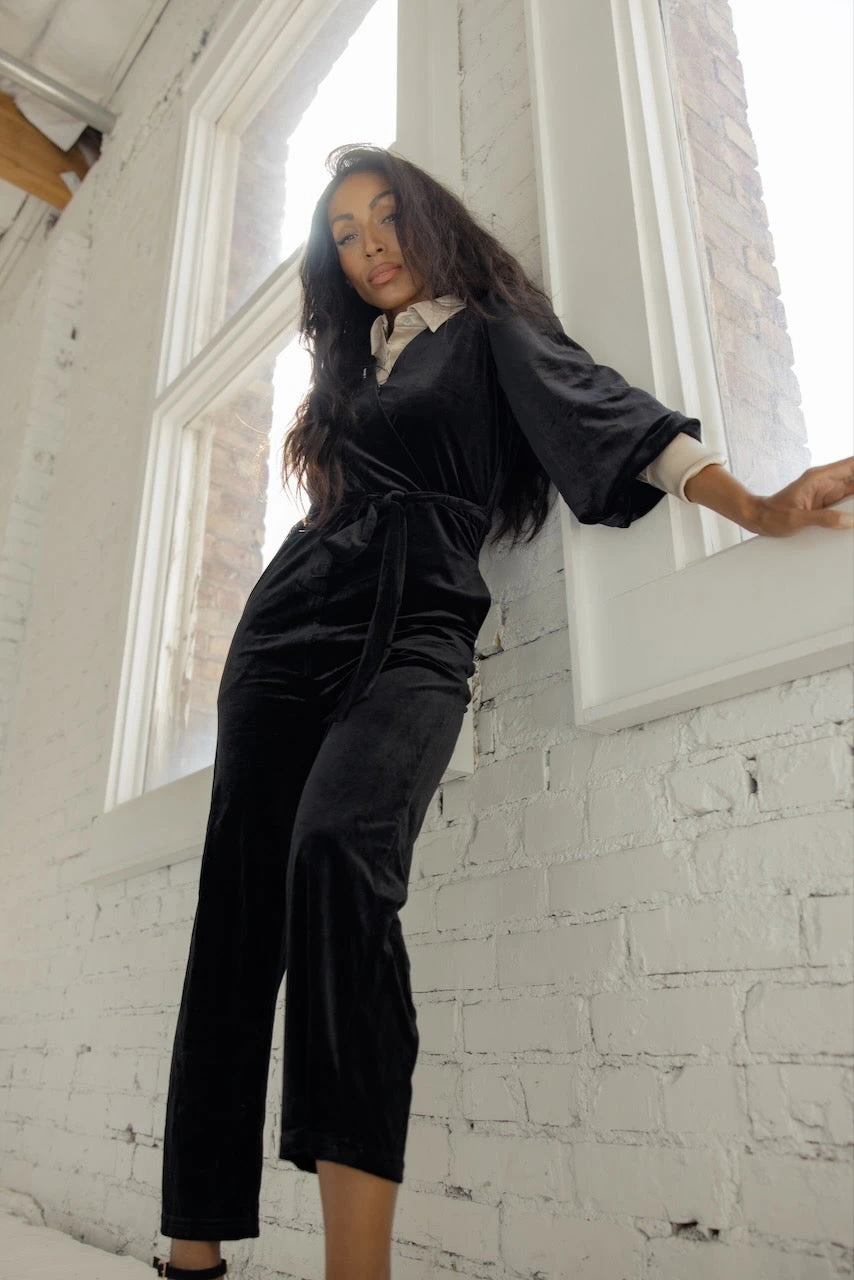 SALT Beverley Woods Velvet Jumpsuit - Image 6