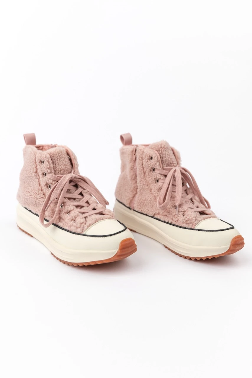 Aubrey Sherpa High Top Platform Sneakers - Image 5
