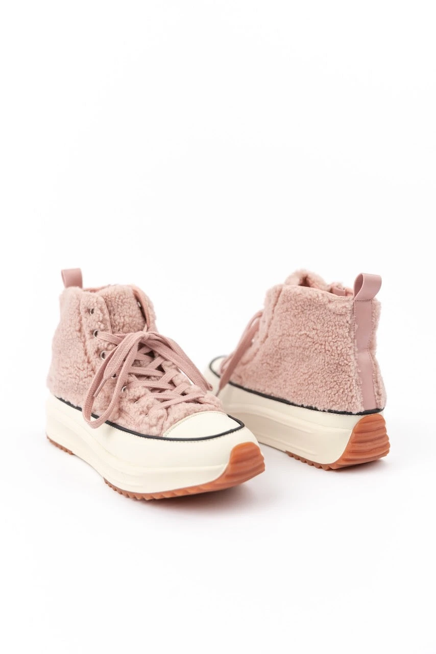Aubrey Sherpa High Top Platform Sneakers - Image 3