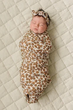 Cream Magnolia Bamboo Stretch Swaddle