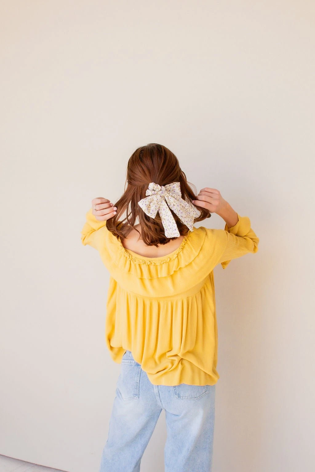 Lilac Fields Long Bow Scrunchie - Image 2